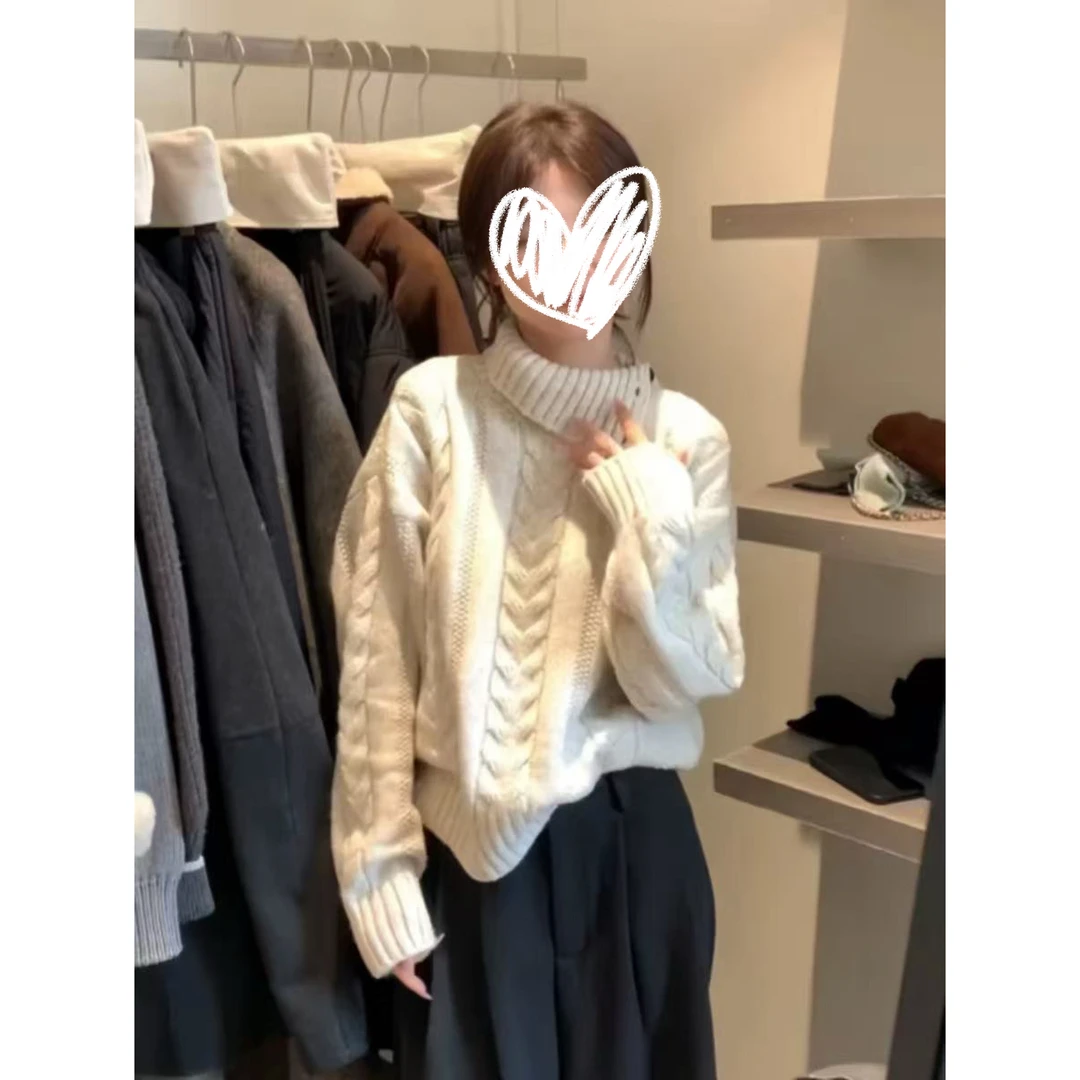 51242  韩式高级翻领两穿设计款毛衣