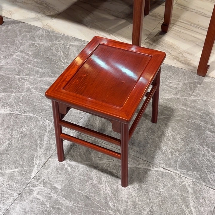 薇***放端景台紫檀木类缅花中方凳