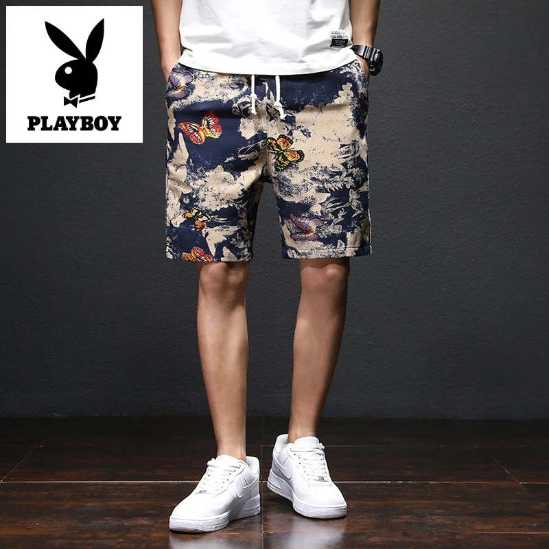 花花公子正品名牌男装复古民族风男士休闲短裤海边沙滩裤男潮流