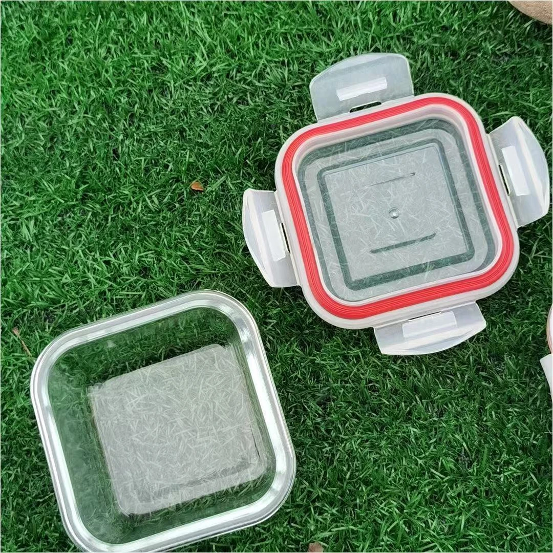 520ml高硼硅耐热玻璃密封碗食物储放水果保鲜碗午饭盒保鲜盒