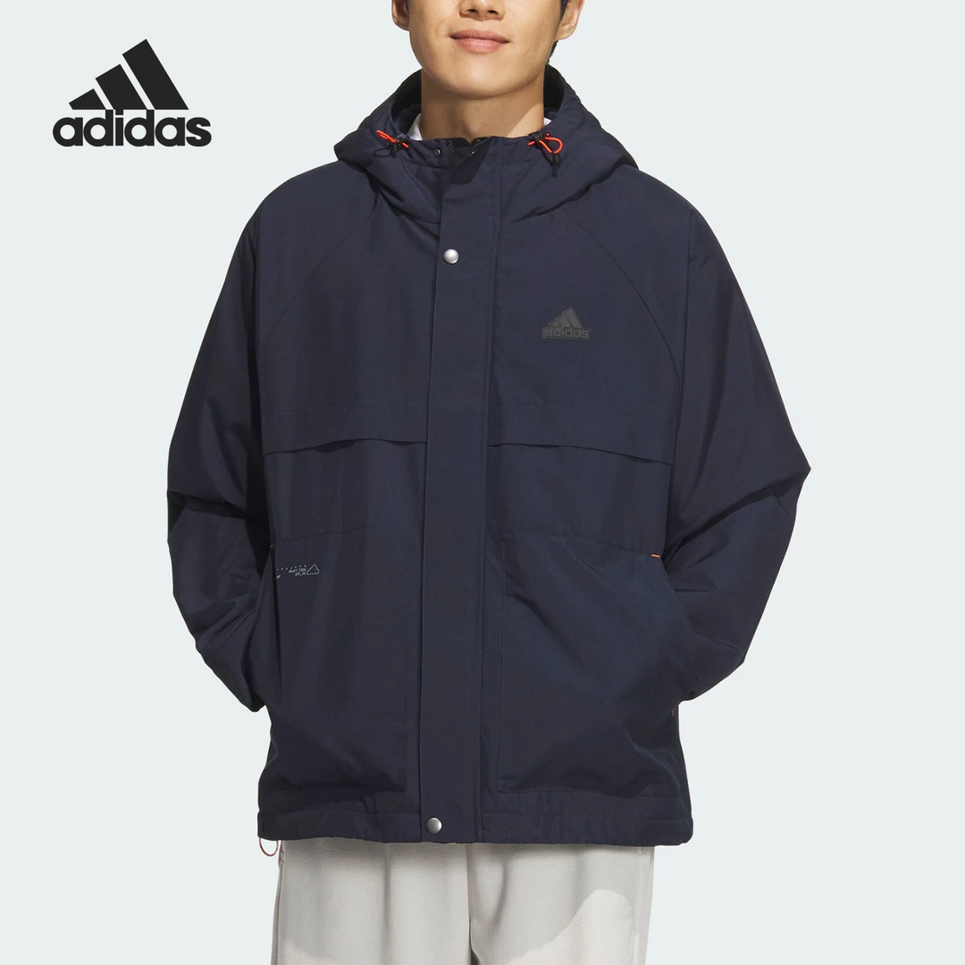 Adidas/阿迪达斯正品新款男士男款连帽透湿疏水夹克外套JI8681