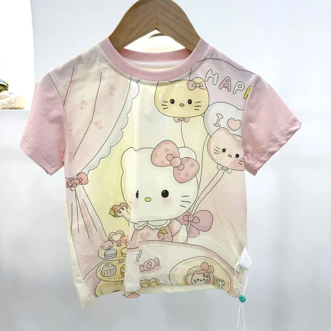 品牌女童夏季新款百搭休闲印花透气宝宝T恤XGT53462