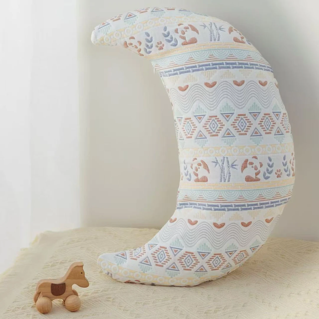 雅赞多功能月亮枕 靠枕 宝宝趴趴枕 哺乳枕可拆卸透气凉席新生儿