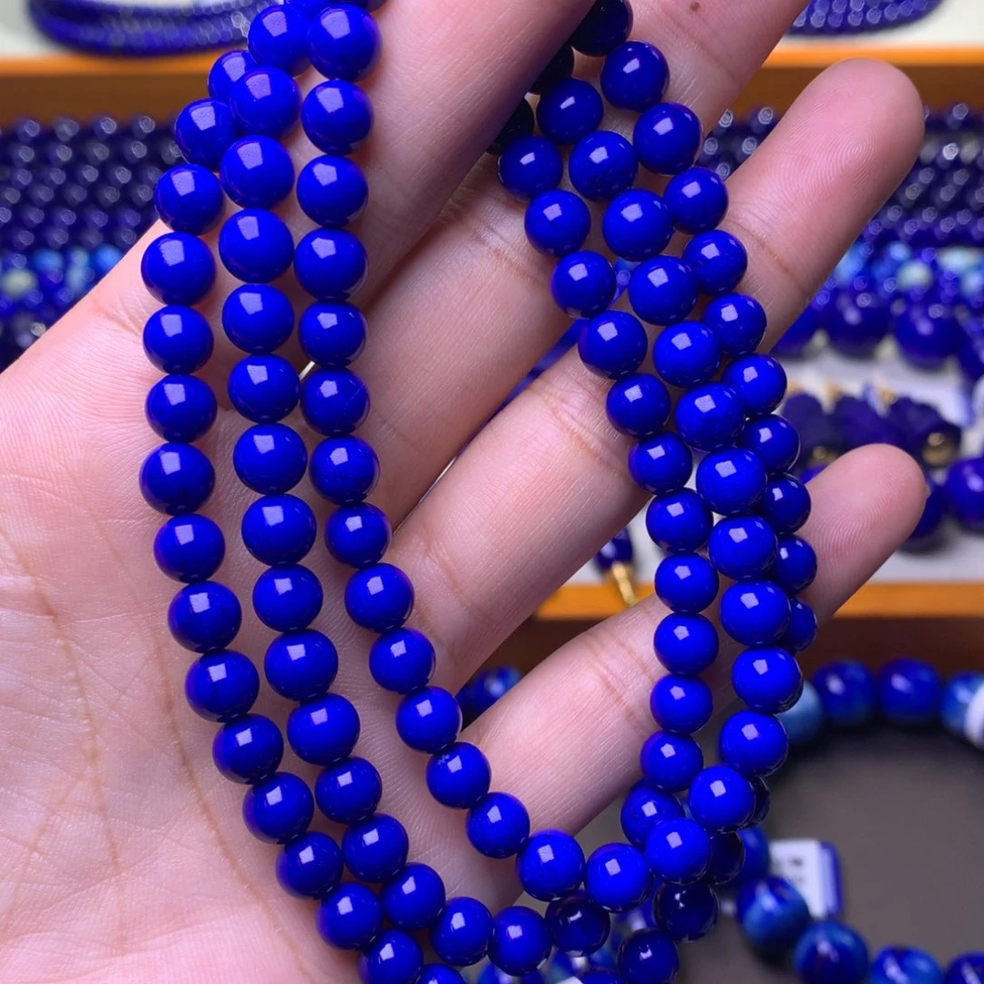 青金石未镶嵌手串6.8mm