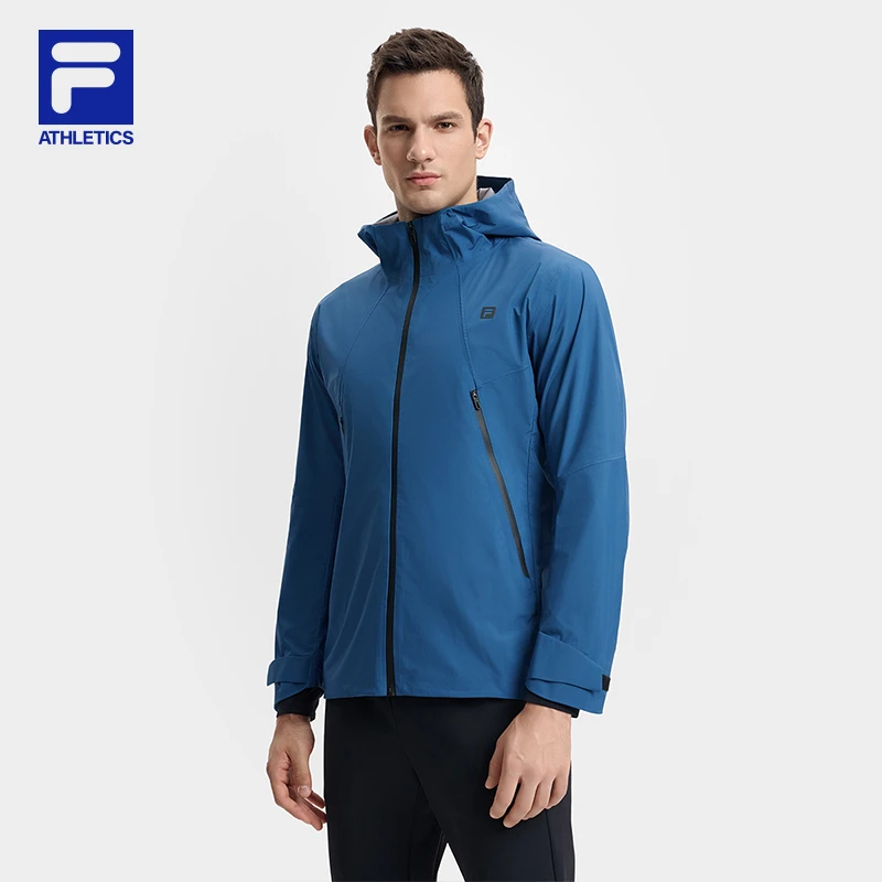 FILA斐乐男子春户外时尚潮流运动连帽梭织健身外套A11M511719F