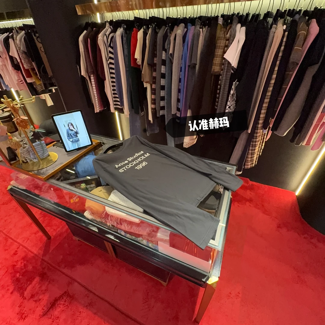 认准赫玛 25AC 经典黑色做旧长袖印花T恤#1996#1735上新