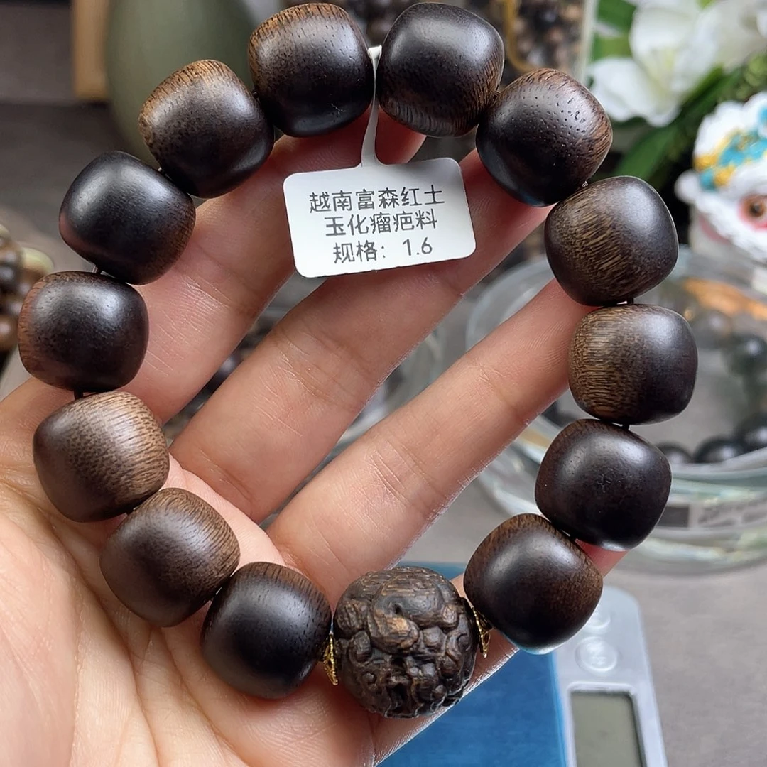 沉香手串富森红土老料