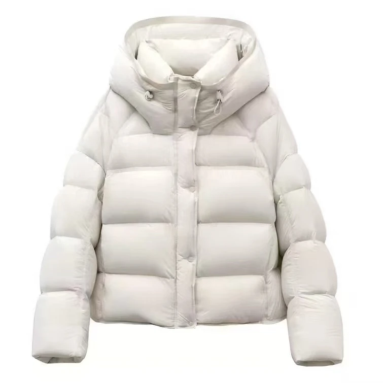 【Lu露款五格充绒200+】90白鸭绒!云朵泡芙短款连帽保暖羽绒服