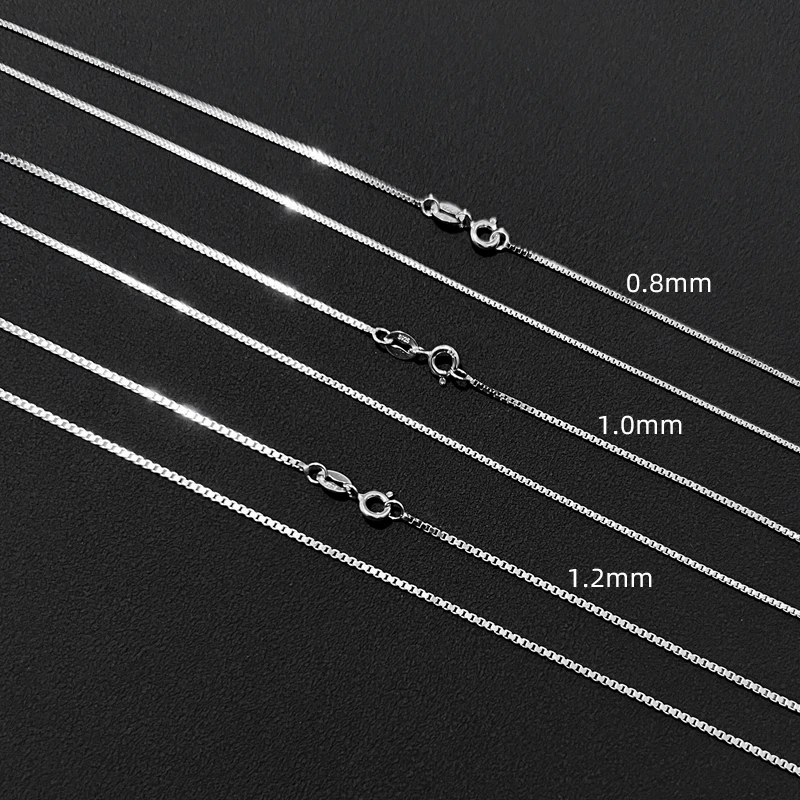 非金属项链 盒子链简约百搭项链男女细链条银镀金链子裸链银饰