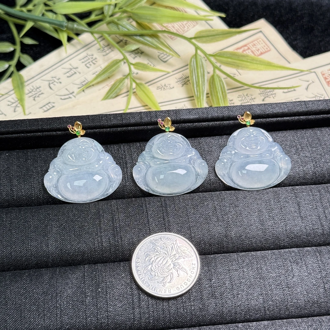 思懿珠宝 18K翡翠佛公吊坠约30*29*6mm-015960-多样性发一