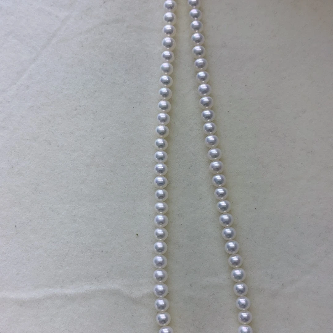 淡水珍珠18K金镶嵌项链5-6