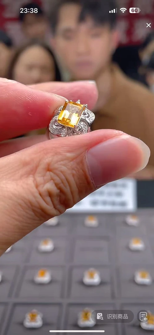 【玉经纶】-40220/HQ74-黄水晶戒指