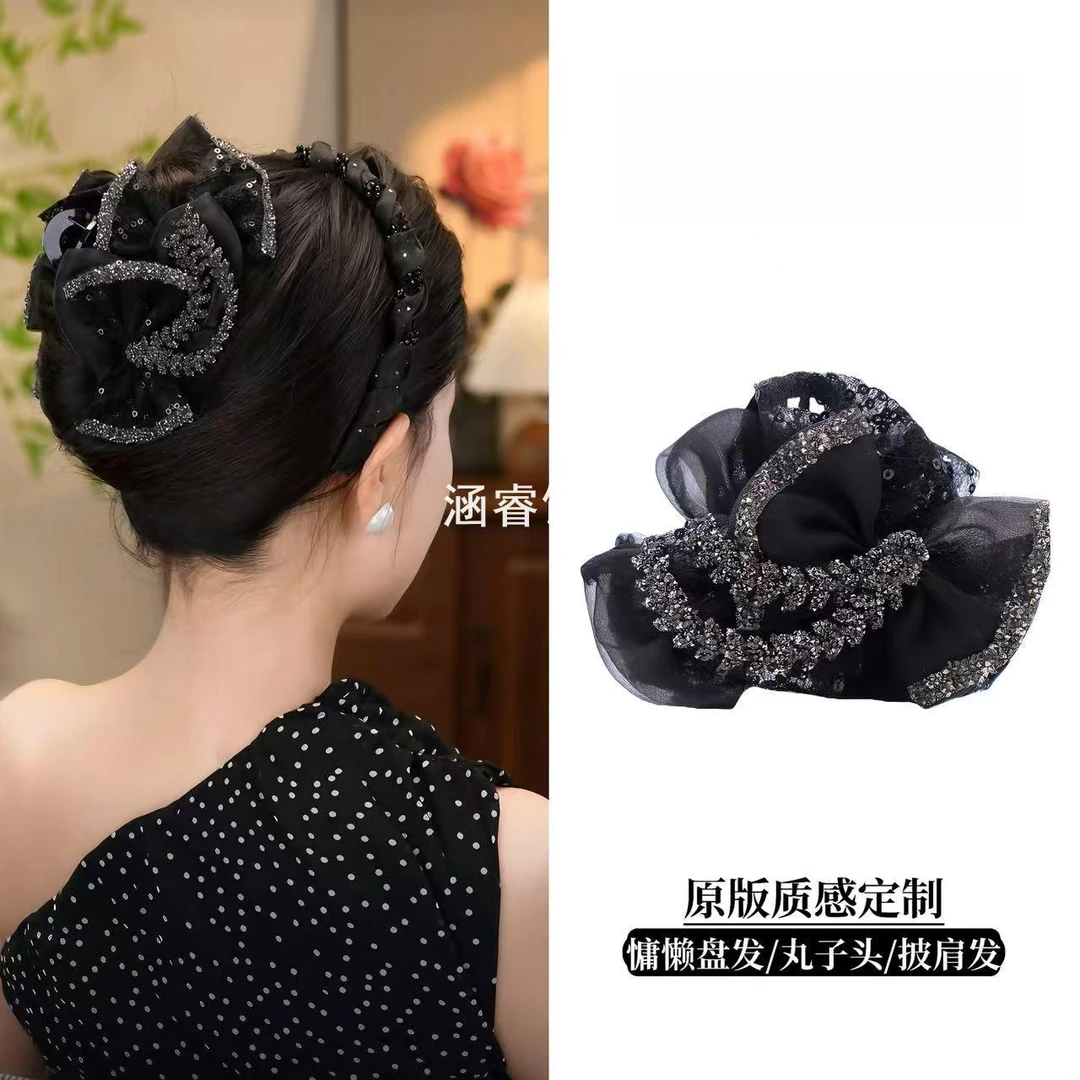 巴黎王妃麦浪高级感AB面显气质11cm抓夹发饰结后脑勺头饰发卡