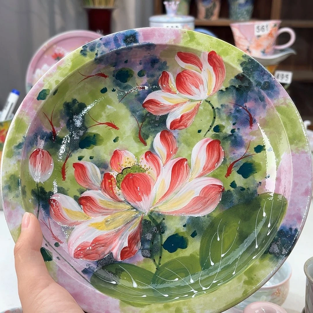 景德镇手绘高温釉下彩陶瓷茶具