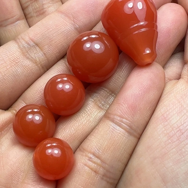 我***哥南红玛瑙未镶嵌珠子+三通