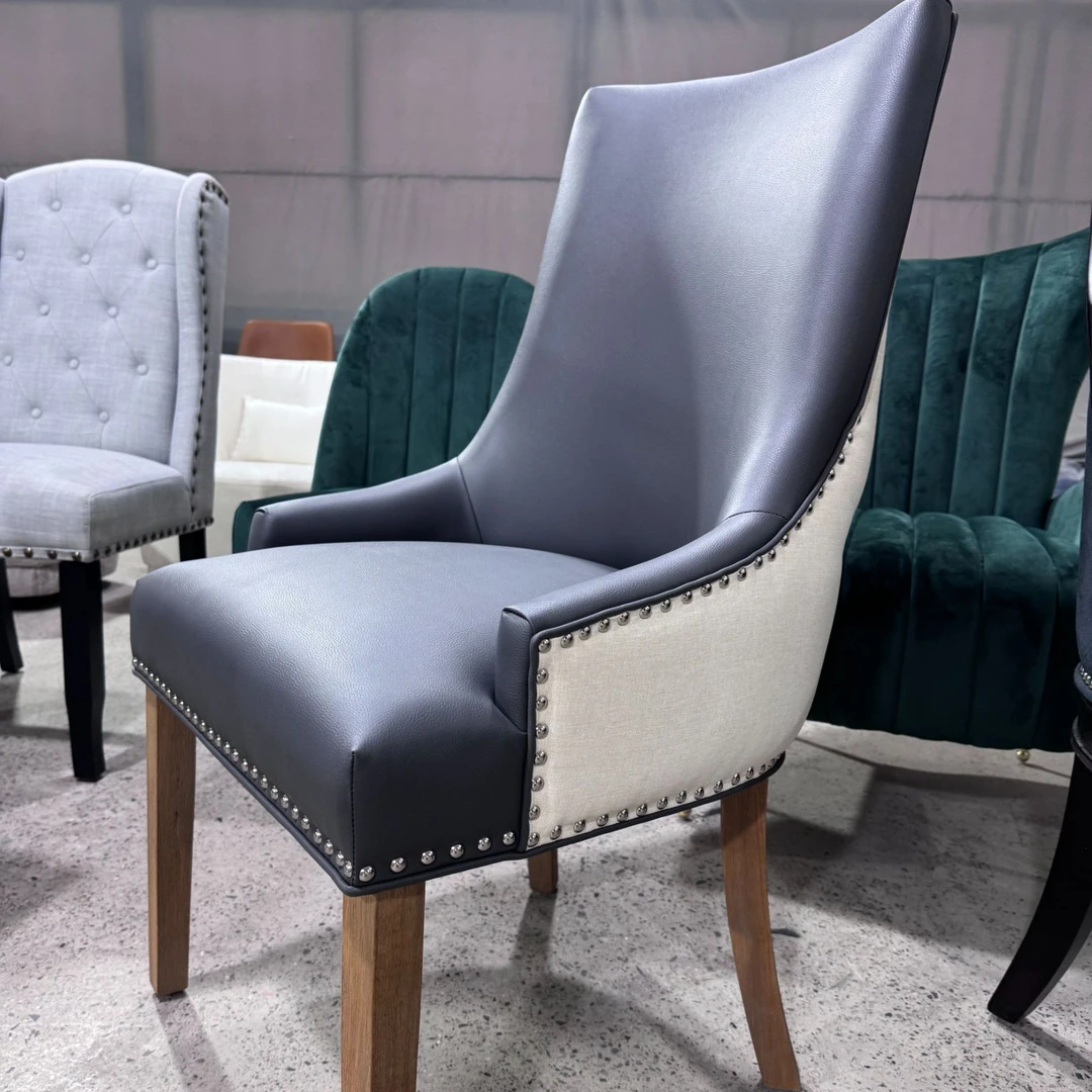 酒店奢极简北欧意式椅子家用单人皮质化妆椅女王椅餐厅