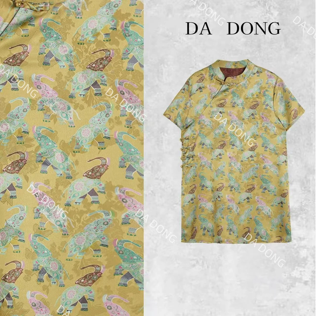 【有袖】吉象如意--中式国风气质时尚洋气碎花休闲显瘦轻奢奥黛裙