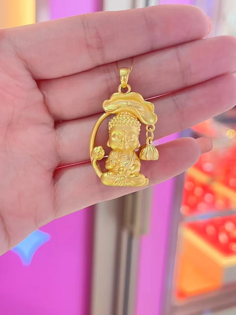 足金坐佛吊坠时尚