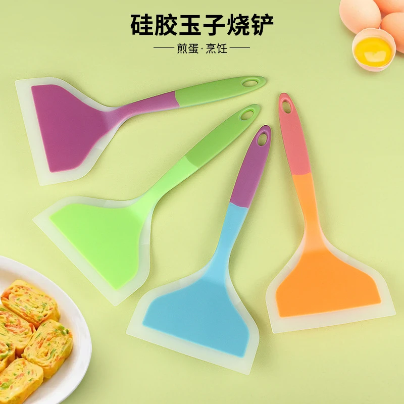 妙邦奇玉子烧家用厨房锅铲用具双色宽口不粘锅硅胶铲加宽玉子铲