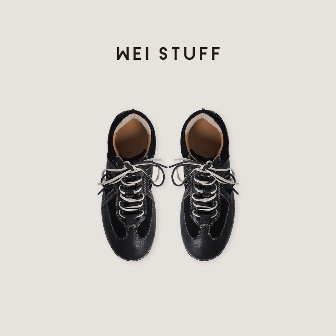 WEI STUFF  春季经典复古气质时尚牛皮磨砂低帮休闲德训鞋 8568.S