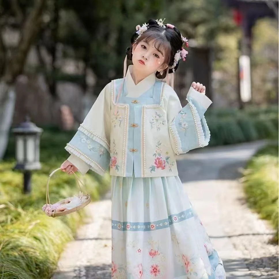 3007女童汉服裙明制古装裙秋冬款