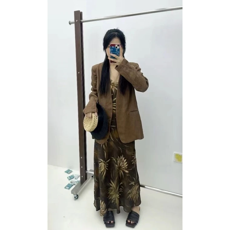 KIKI严选：2546-MX家欧洲站南油春夏气质无领通勤百搭西装外套