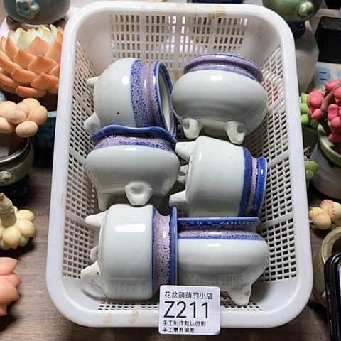 紫砂花盆211微瑕品口径4到6左右