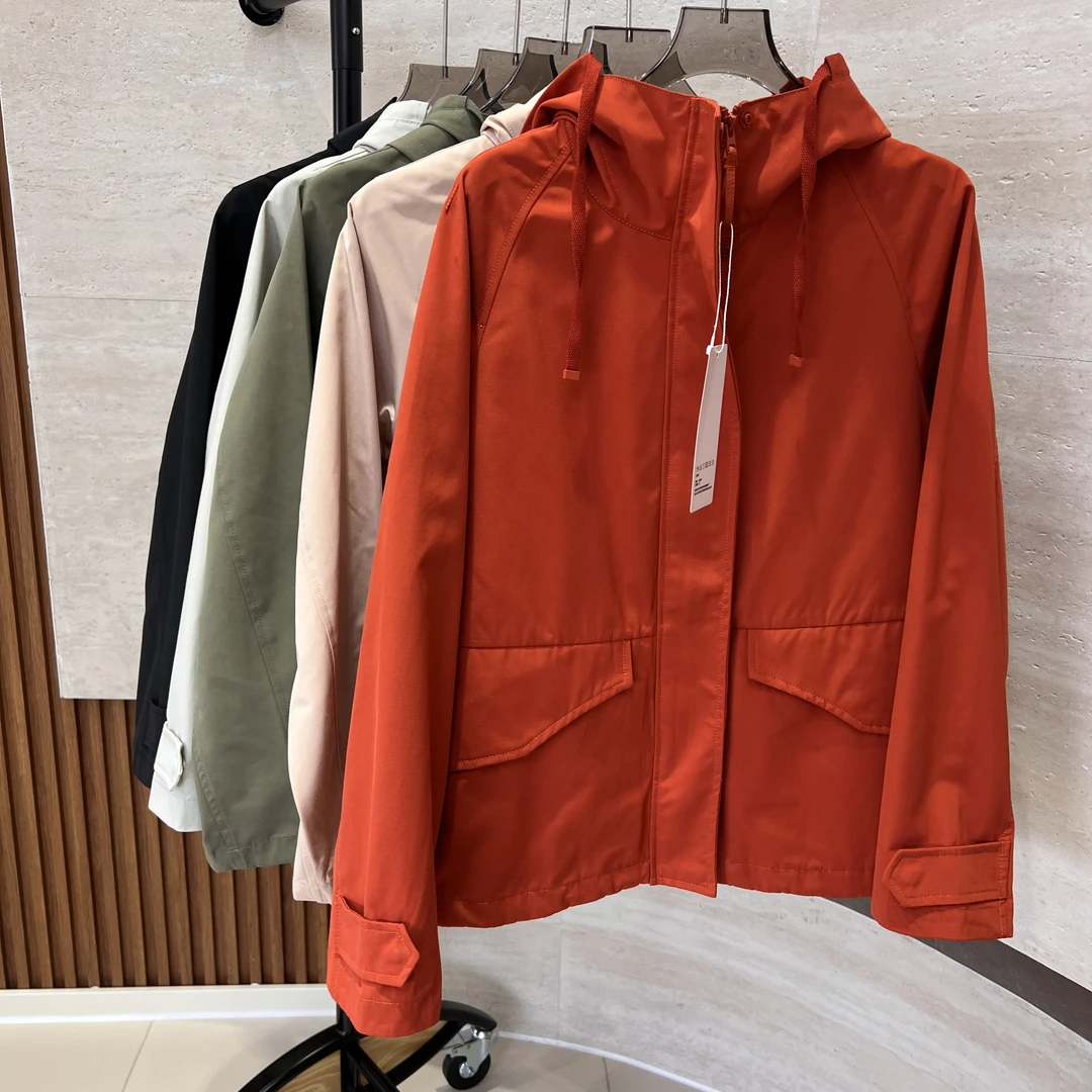 2025春秋新款时尚休闲百搭宽松显瘦连帽外套女工装夹克登山服