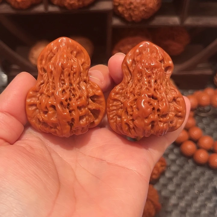 三***皮文玩核桃把件葫芦