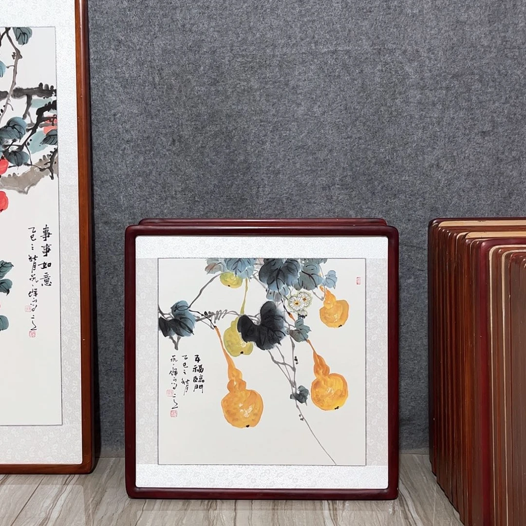 国画书画作品带框63×63