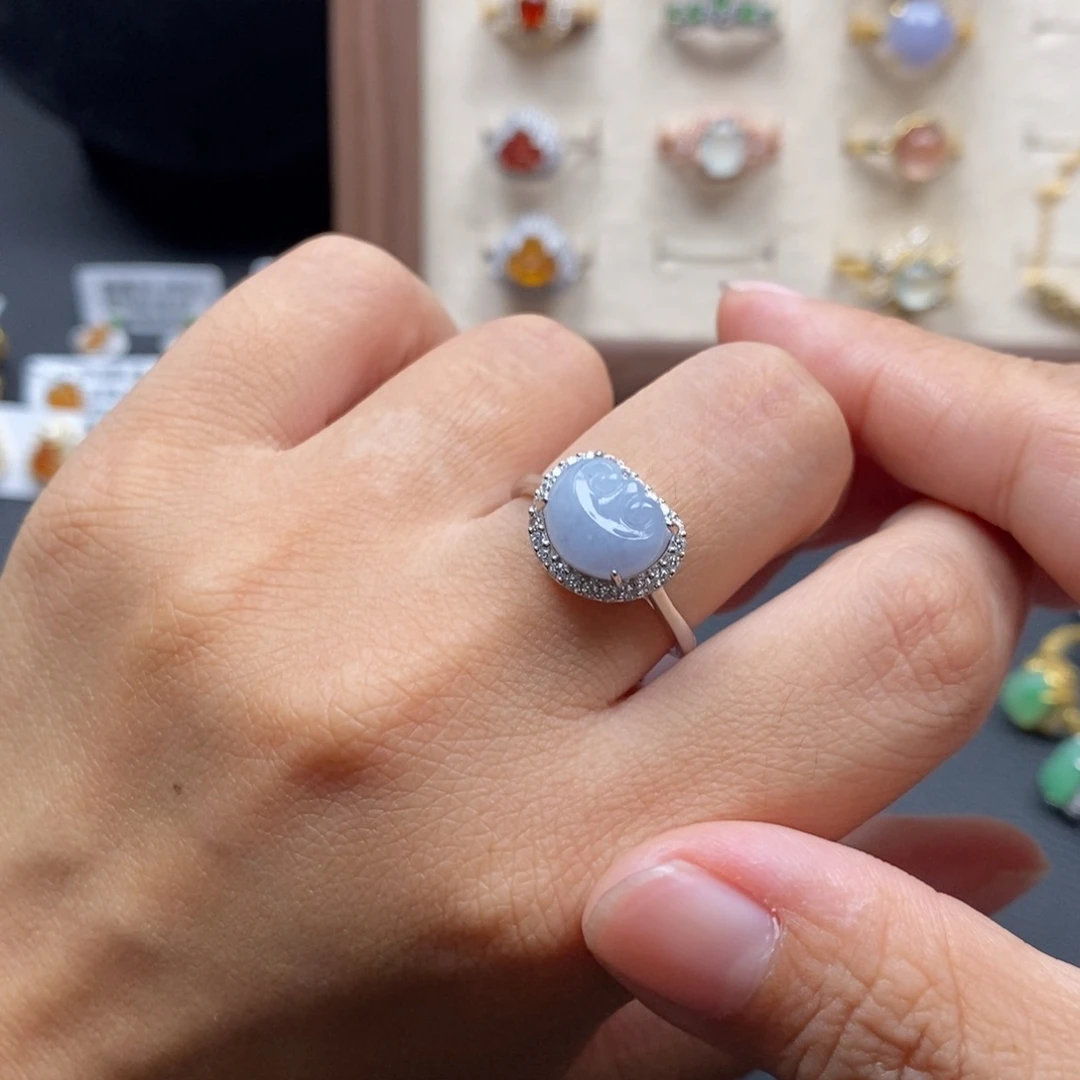 翡翠银S925镶嵌戒指