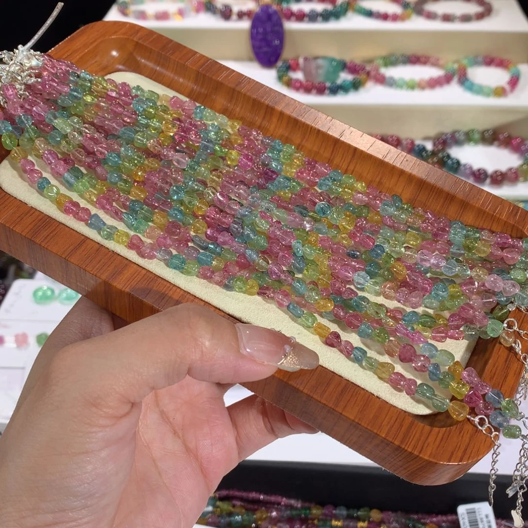 碧玺未镶嵌手串手链多样性发其一