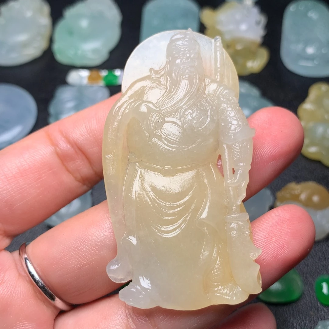 浅***风定制翡翠未镶嵌关二爷