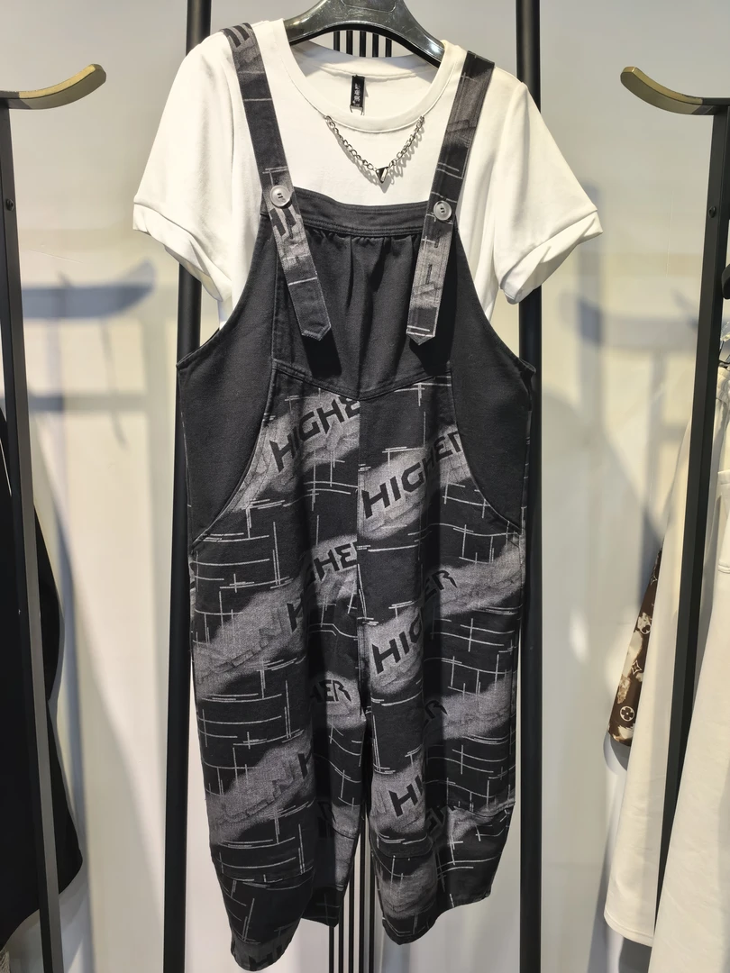 宽松个性百搭连衣背带裤夏季牛仔裤