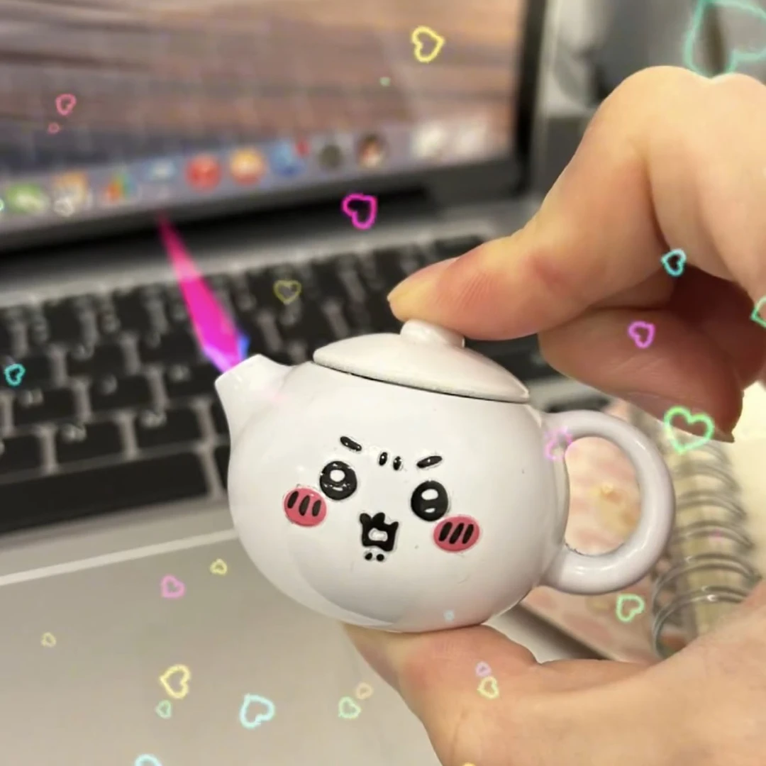 适用德力西吉伊卡哇乌萨奇创意茶壶打火机可爱把把壶粉乌萨奇打火