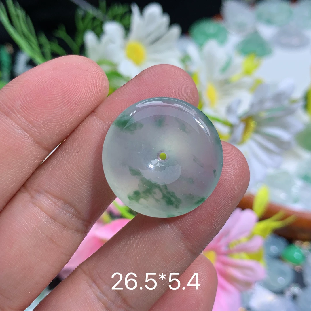缅甸天然翡翠A货冰种飘花佛公吊坠阁气质百搭时尚精美雕刻灵动玉