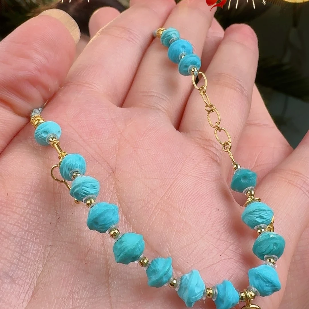 绿松石珠宝奇石18K金镶嵌