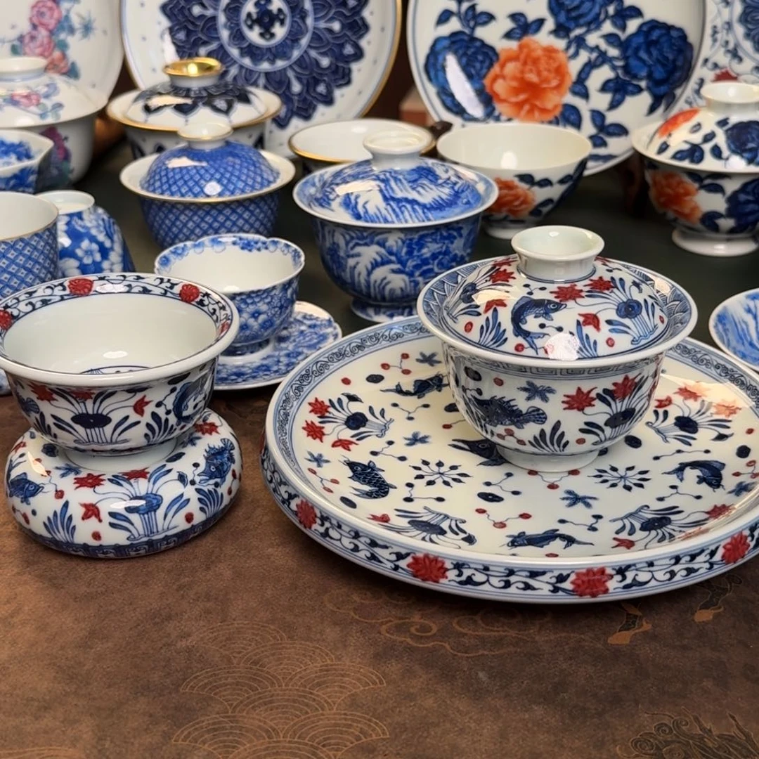 匿***名纯手工手绘陶瓷茶具四件