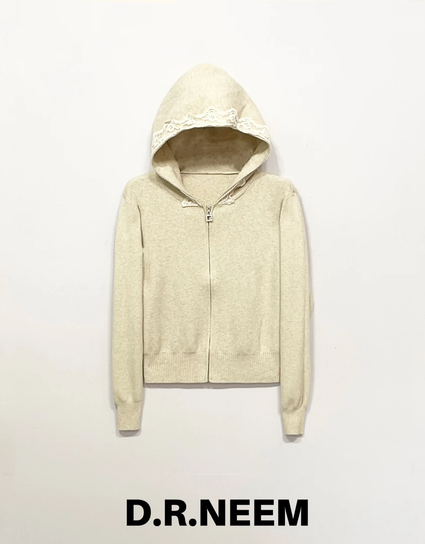 DRN 蕾丝帽针织外套