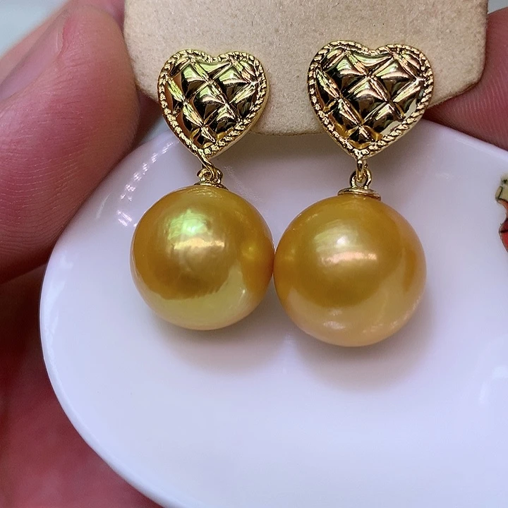 银S925镶嵌耳饰淡水珍珠