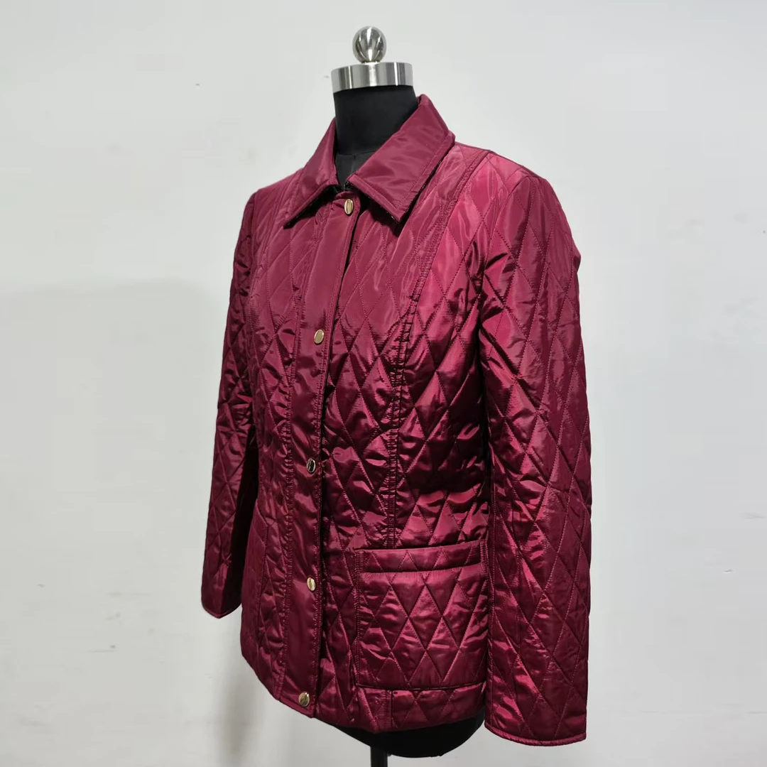 薄款保暖长袖棉服棉衣衬衣中长款女时尚外套立领女士el0rf659-ma