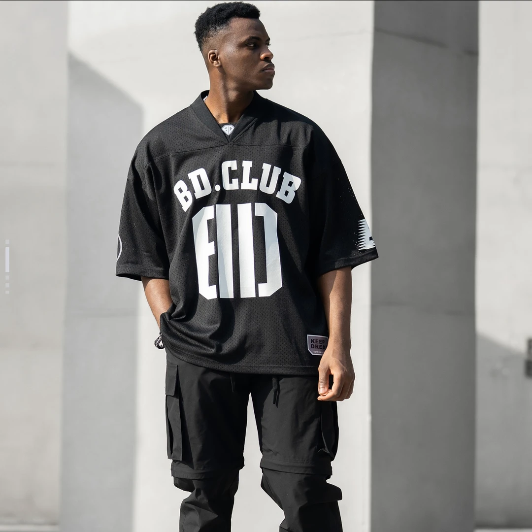 BD.POWER UP 撞色印花速干网眼T恤