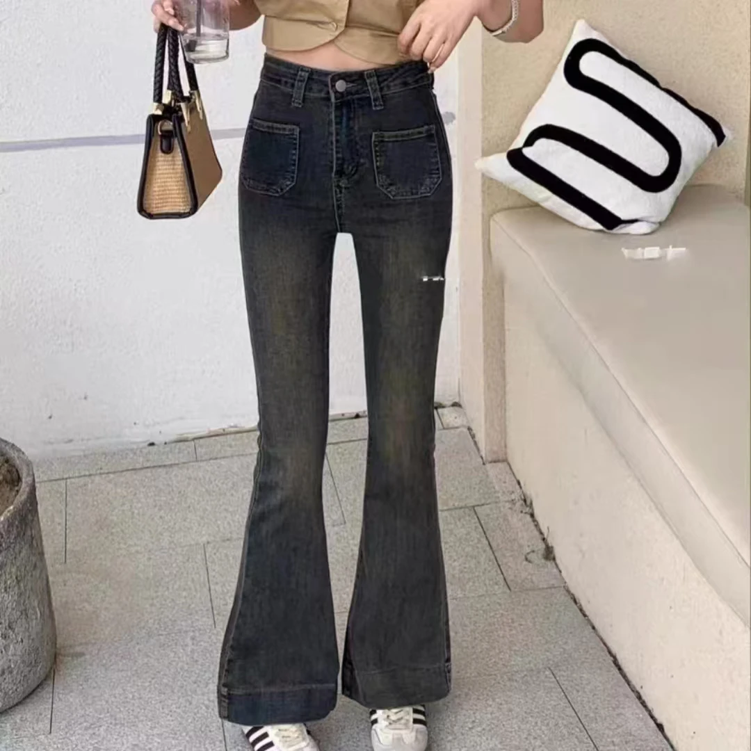 （塔苏）新款高腰显瘦常规款喇叭裤511#