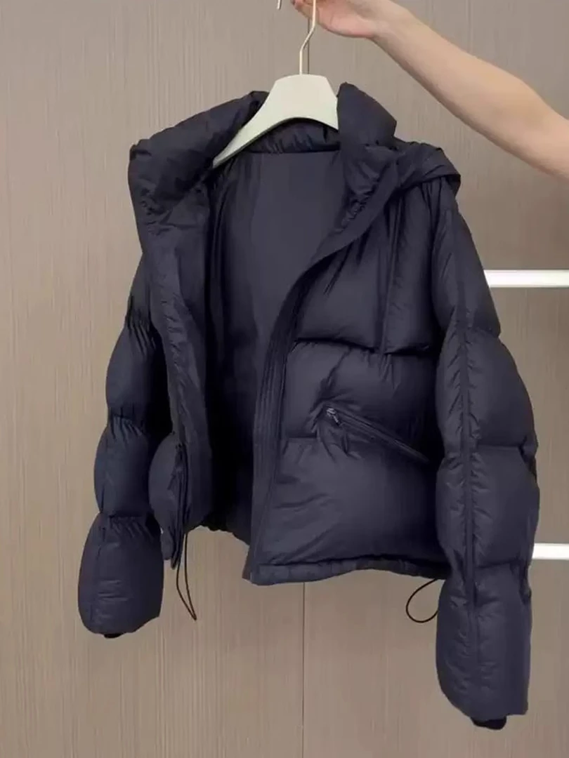 小个子冬季短款连帽加厚女2025新款巨好看保暖欧货面包服棉服外套