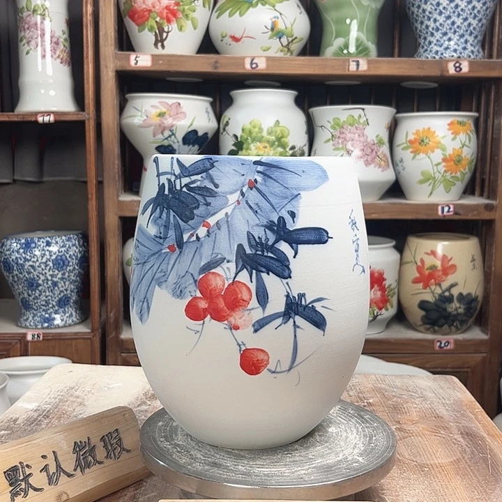 摆件但盆芭蕉叶陶瓷陶瓷