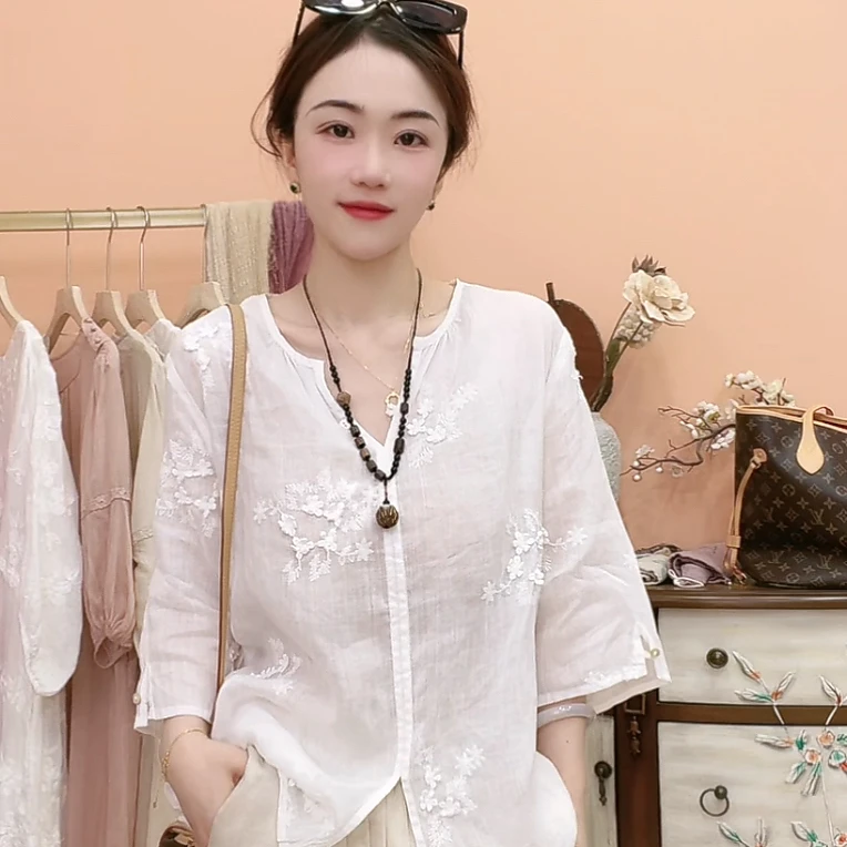 苏维【温婉】078两个月定制款/夏季苎麻薄款女装宽松时尚