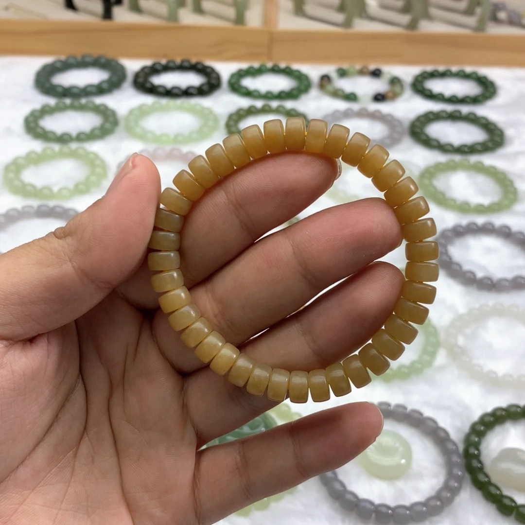 和田玉未镶嵌手串（且末糖药片8.3）