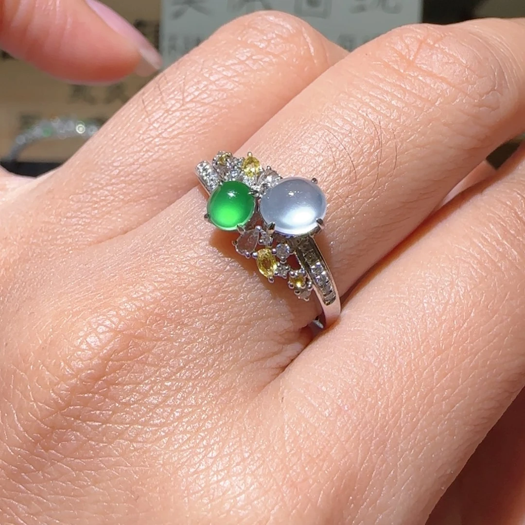 【闪购商品】翡翠戒指18K金镶嵌缅甸