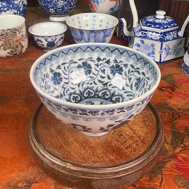 陶杯子元煦窑杂宝鸡心杯