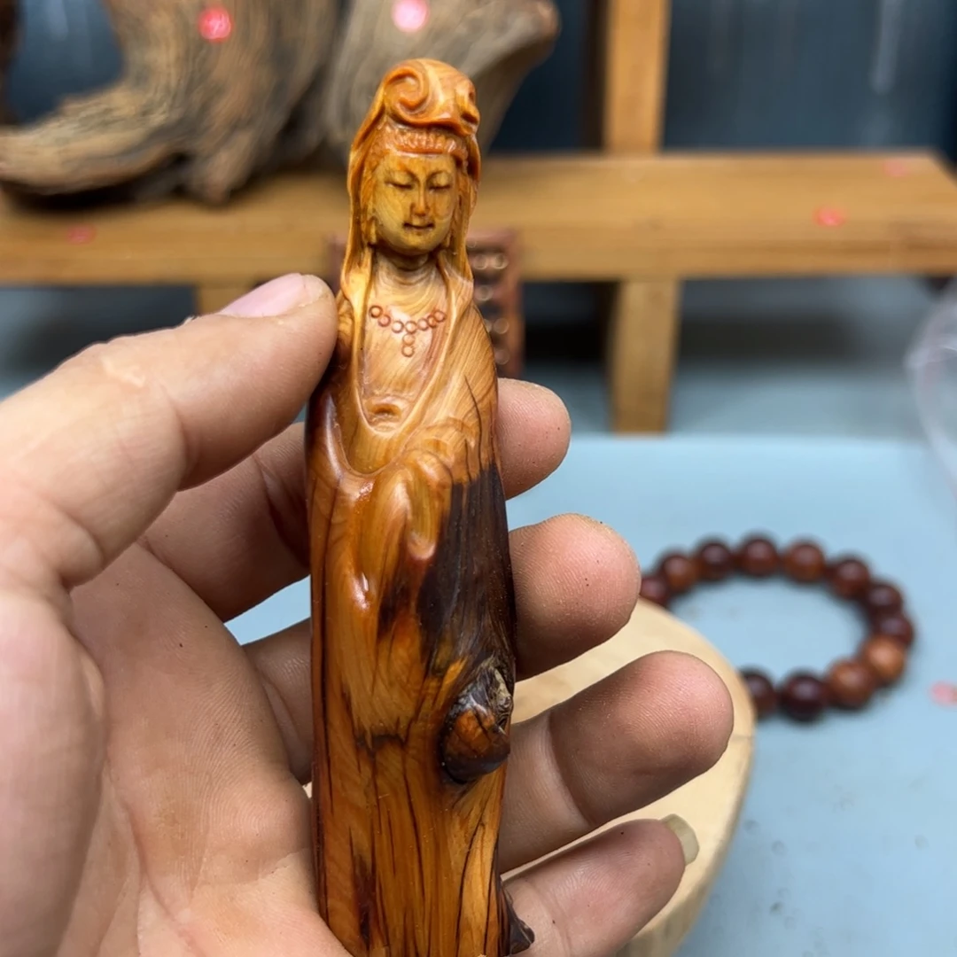 珠***木崖柏木摆件手把件